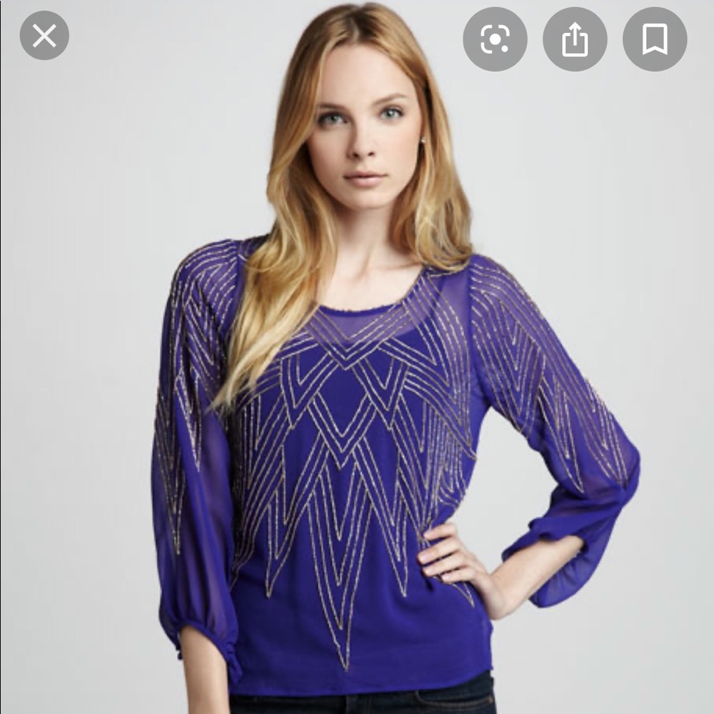 Gorgeous purple sheer beaded top